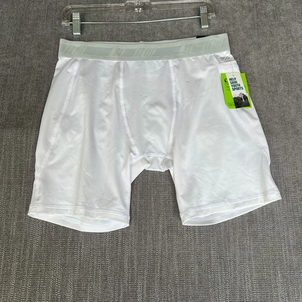 DSG Compression Shorts Mens Large White Performance Stretch Tight Fit Base Layer